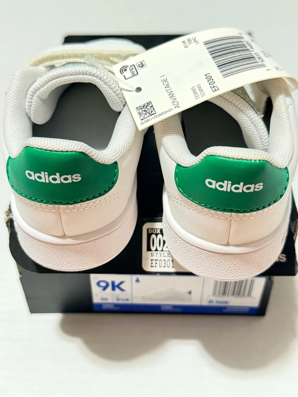 adidas Kids' Advantage Lifestyle Court Double Hook and Loop Shoe NEW